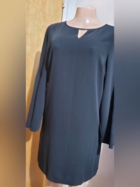 Ann Taylor Petite Black Shift Dress with Keyhole Detail